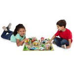 Set de joaca Orase  cu masinute si cladiri din lemn Deluxe Wooden Town Vehicle Play Set 38 Pieces Melisa and Doug 